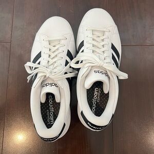 Adidas classic white and black shoes